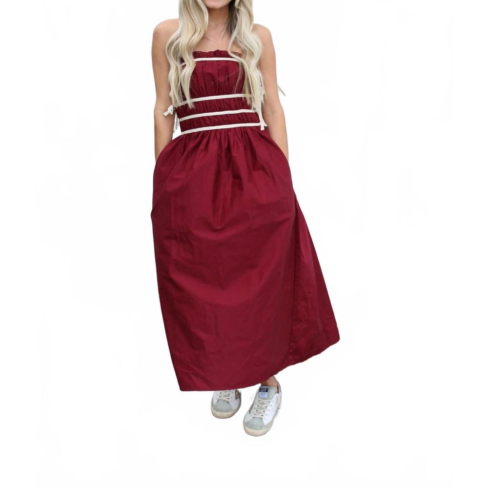 NEW SOFIE THE LABEL sadie midi dress in red